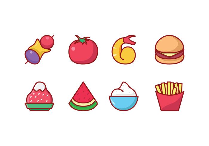 Alimento livre Icon Set vetor