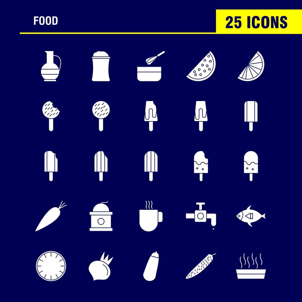 ícones de glifo sólido de comida definidos para infográficos kit uxui móvel e design de impressão incluem camarão comida comida do mar refeição prato coleção de cozinha de comida infográfico moderno logotipo e vetor de pictograma