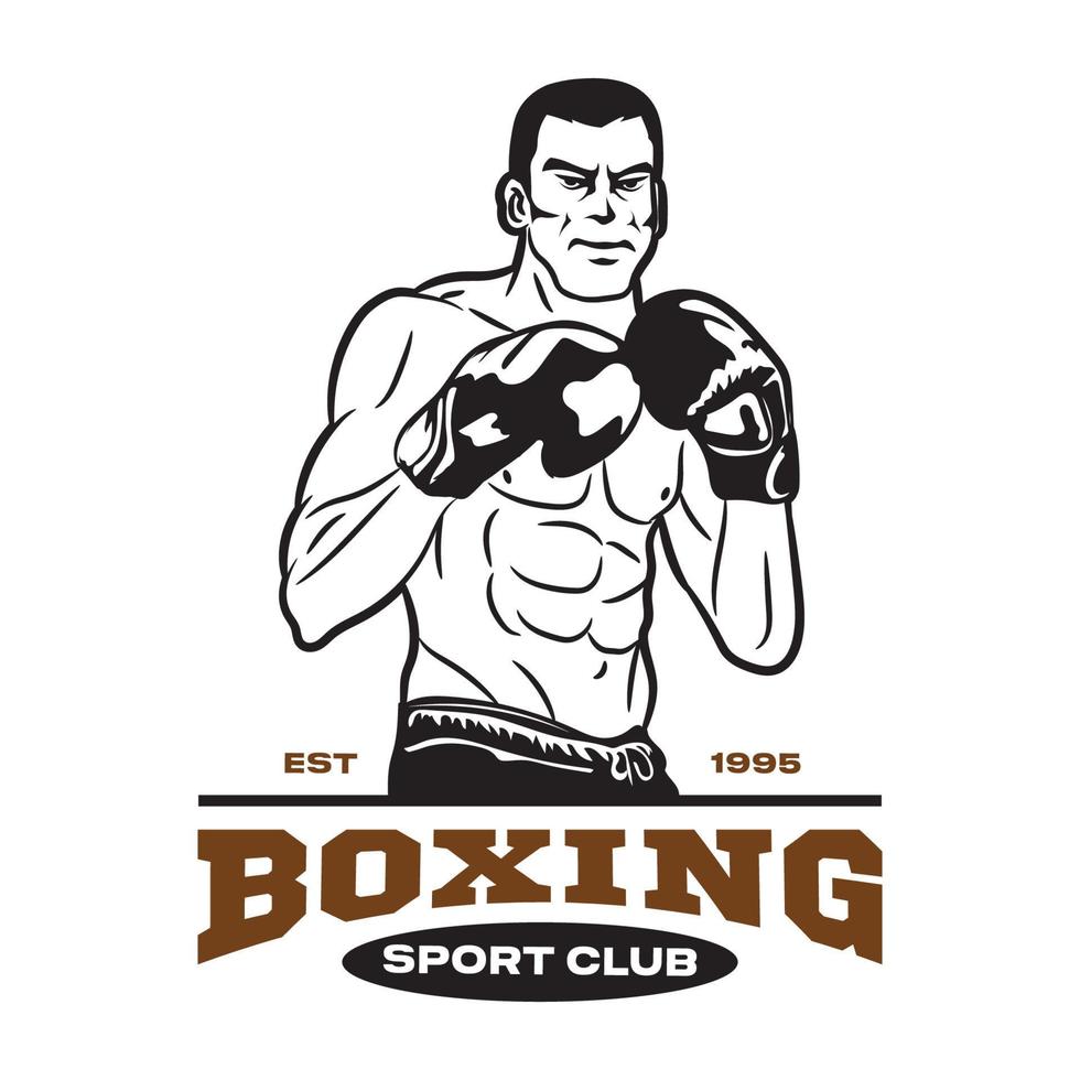 ilustração vetorial de boxeador, perfeita para camiseta e design de logotipo do clube de boxe vetor