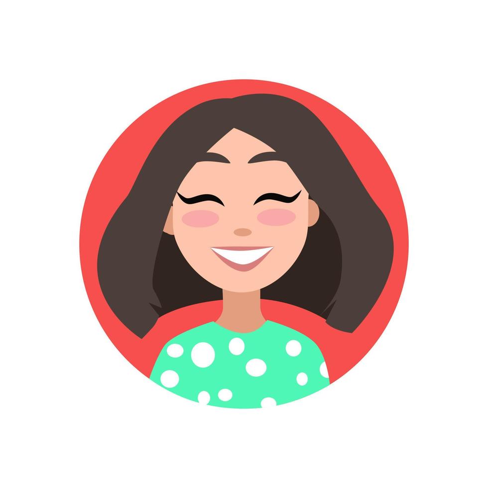 perfil de usuário feminino. avatar é uma mulher. um personagem para um protetor de tela com emoções. para design de site e aplicativo móvel. ilustração vetorial em um fundo branco e isolado. vetor