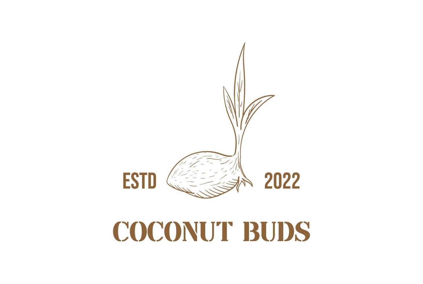 vetor de design de logotipo de botões de coco retrô vintage