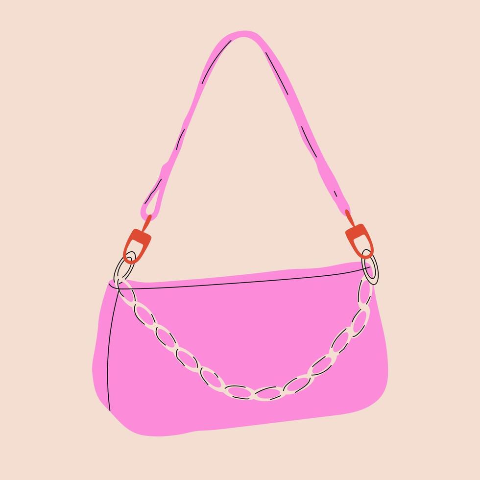 bolsa de moda feminina. acessórios de senhora vector ilustração plana