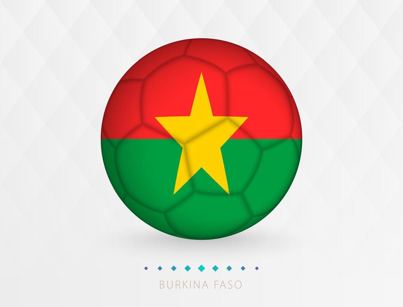 bola de futebol com padrão de bandeira de burkina faso, bola de futebol com bandeira da seleção de burkina faso. vetor