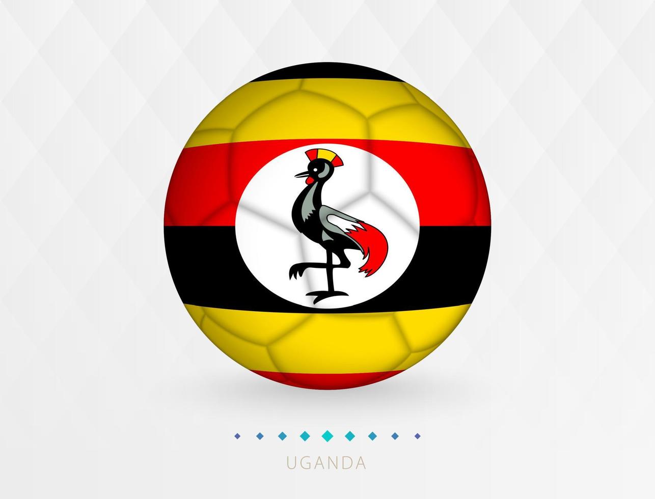 bola de futebol com padrão de bandeira de Uganda, bola de futebol com bandeira da seleção de Uganda. vetor