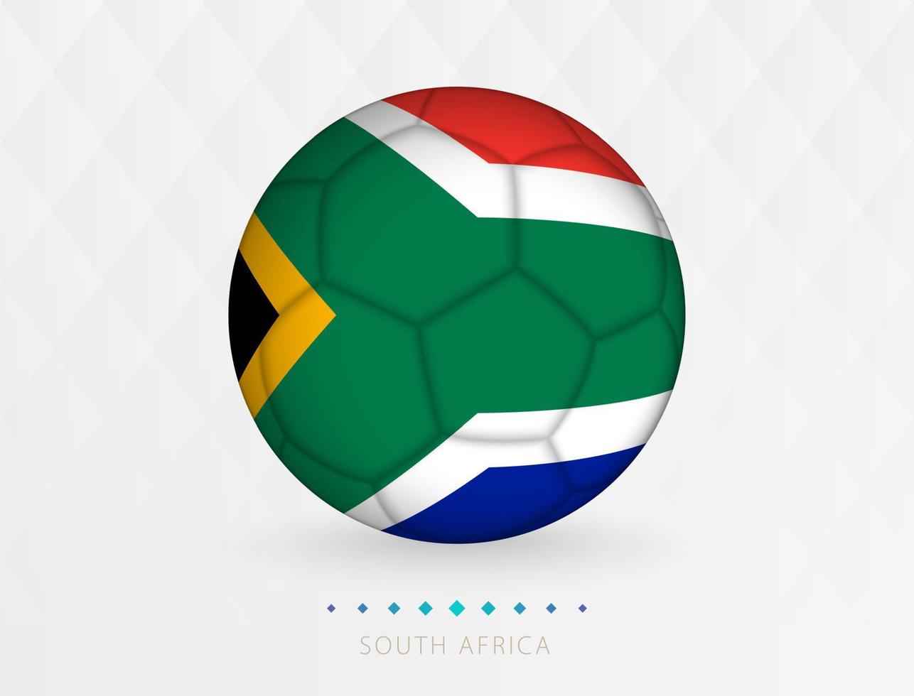 bola de futebol com padrão de bandeira da áfrica do sul, bola de futebol com bandeira da seleção da áfrica do sul. vetor