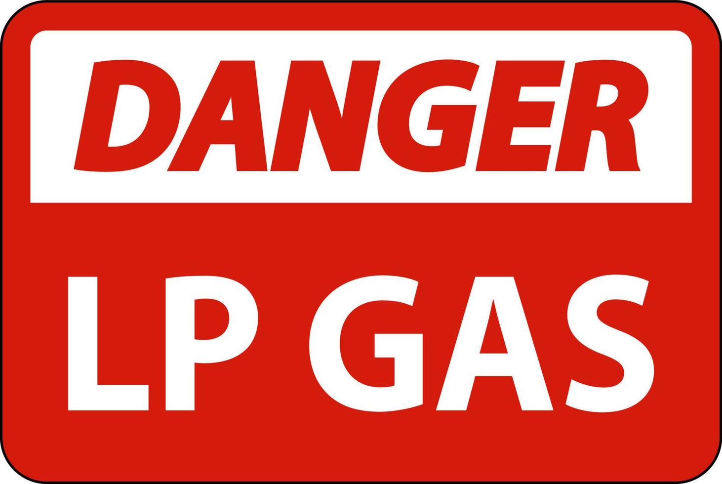 sinal de perigo lp gás no fundo branco vetor