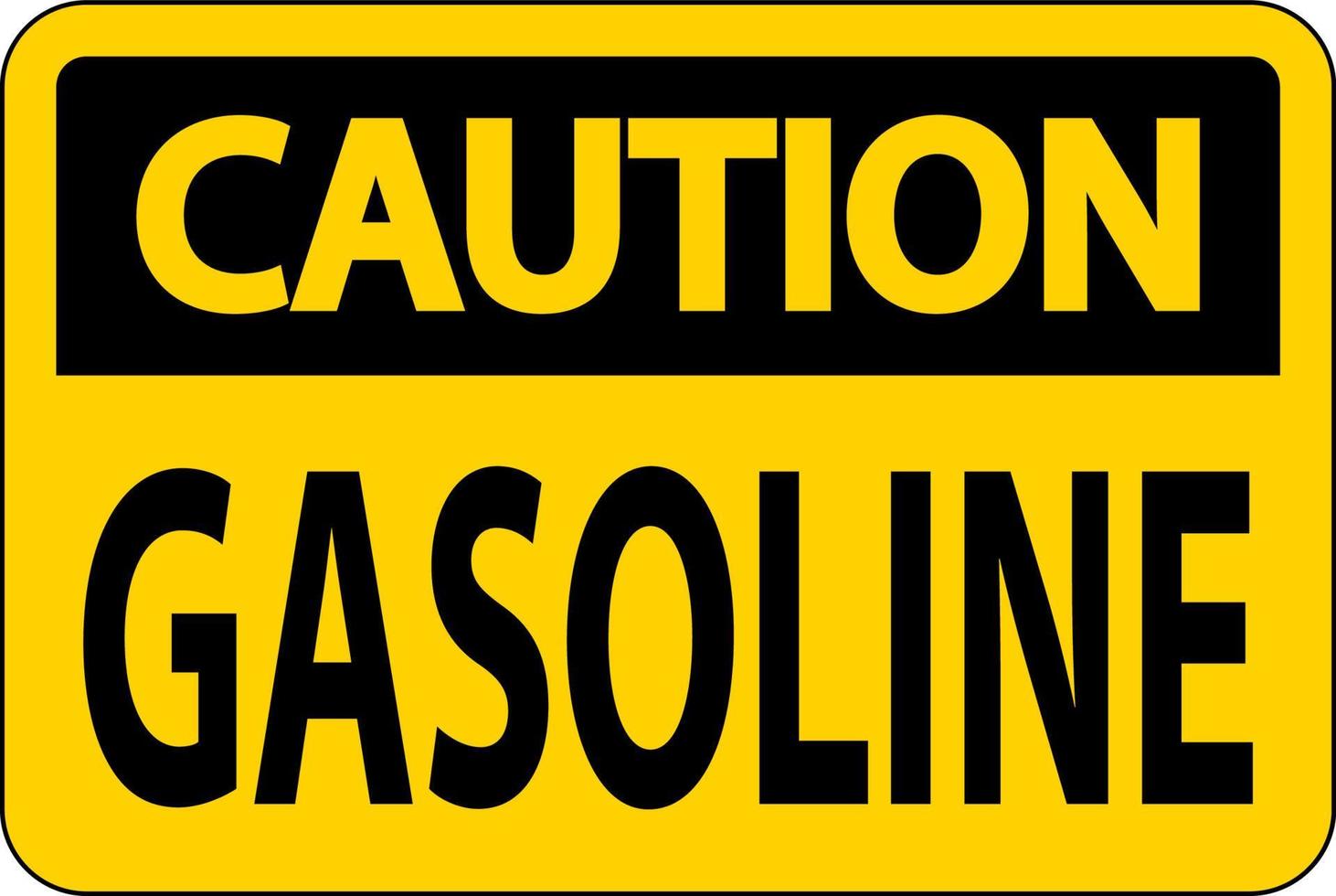 símbolo de gasolina de sinal de cuidado no fundo branco vetor