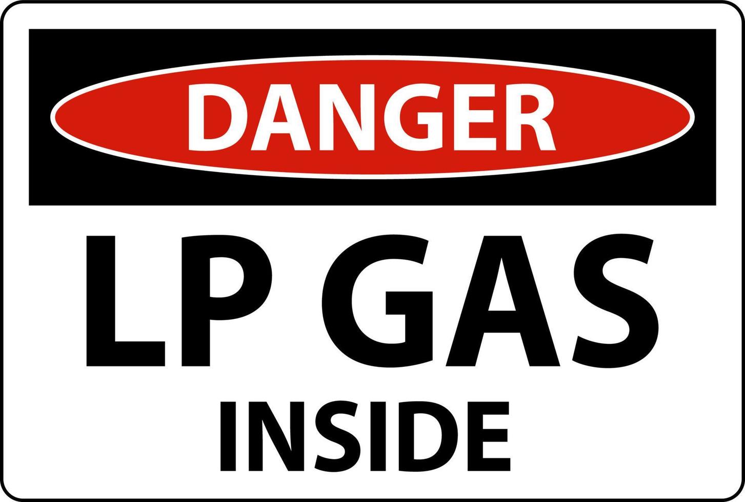 sinal de perigo lp gás dentro em fundo branco vetor