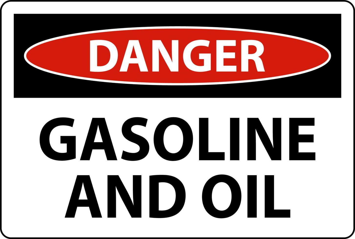 gasolina e óleo de sinal de perigo no fundo branco vetor