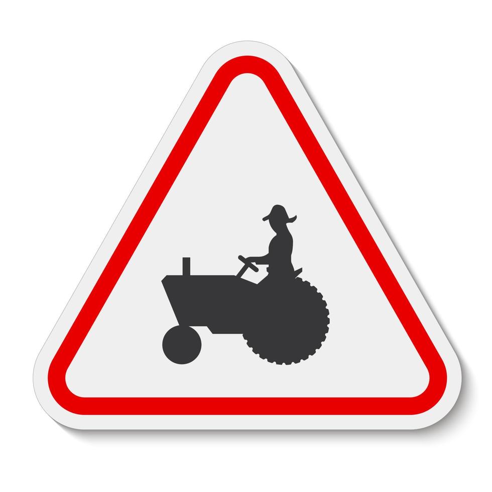 sinal de cruzamento de máquinas agrícolas no fundo branco vetor