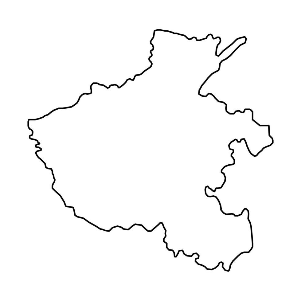 mapa da província de henan, divisões administrativas da china. ilustração vetorial. vetor