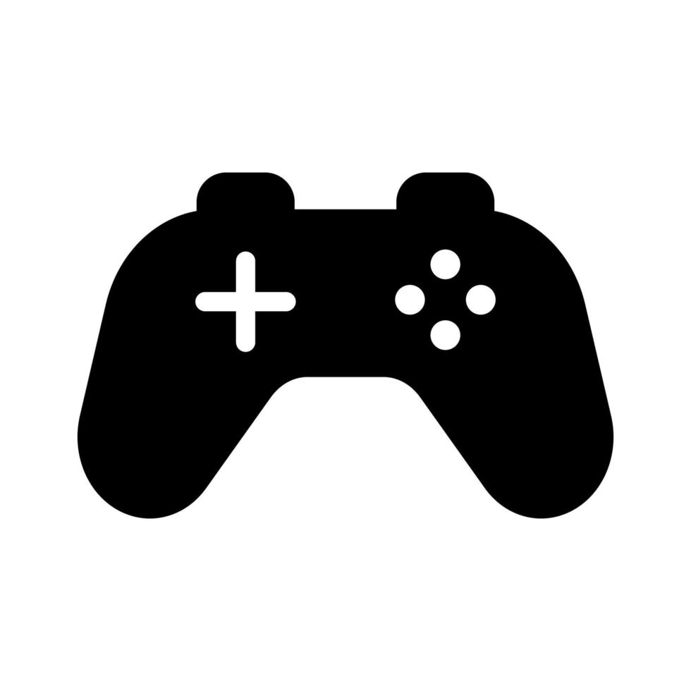 ícone de jogo de símbolo de joystick com estilo sólido vetor