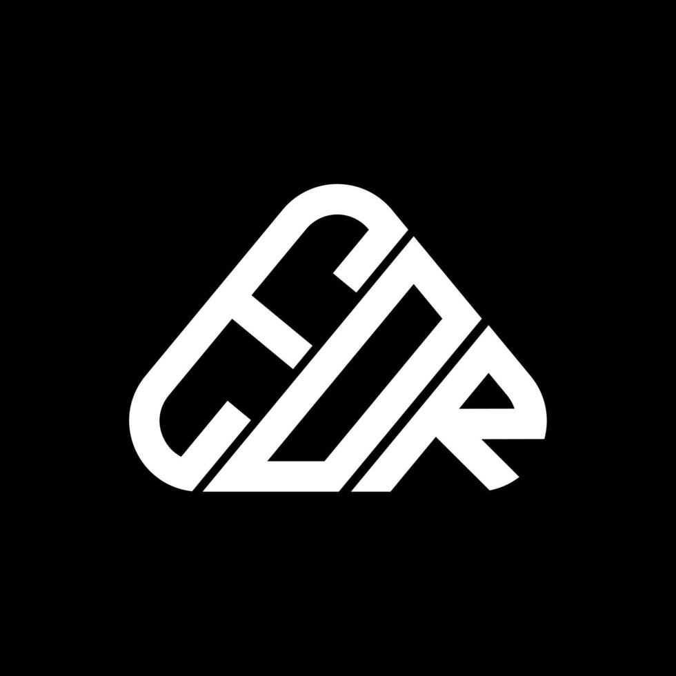 design criativo do logotipo da carta eor com gráfico vetorial, logotipo simples e moderno eor em forma de triângulo redondo. vetor