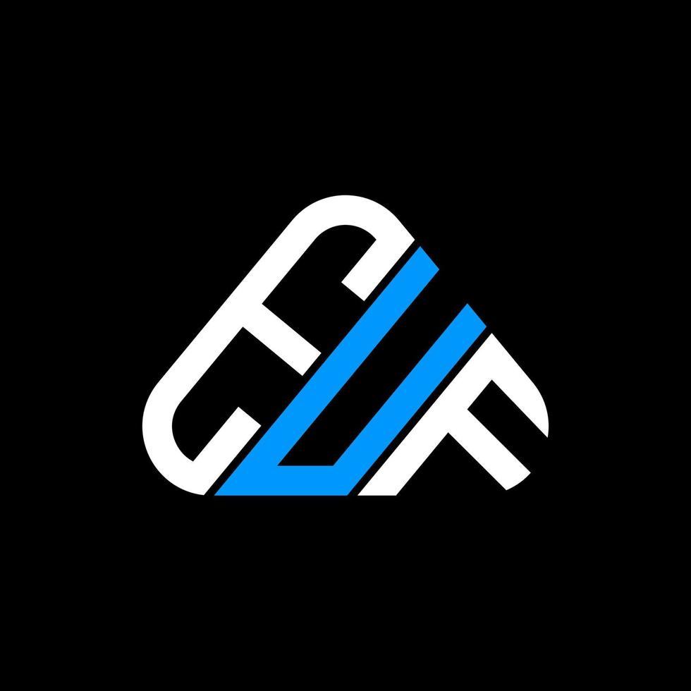 design criativo do logotipo da letra euf com gráfico vetorial, logotipo simples e moderno euf em forma de triângulo redondo. vetor