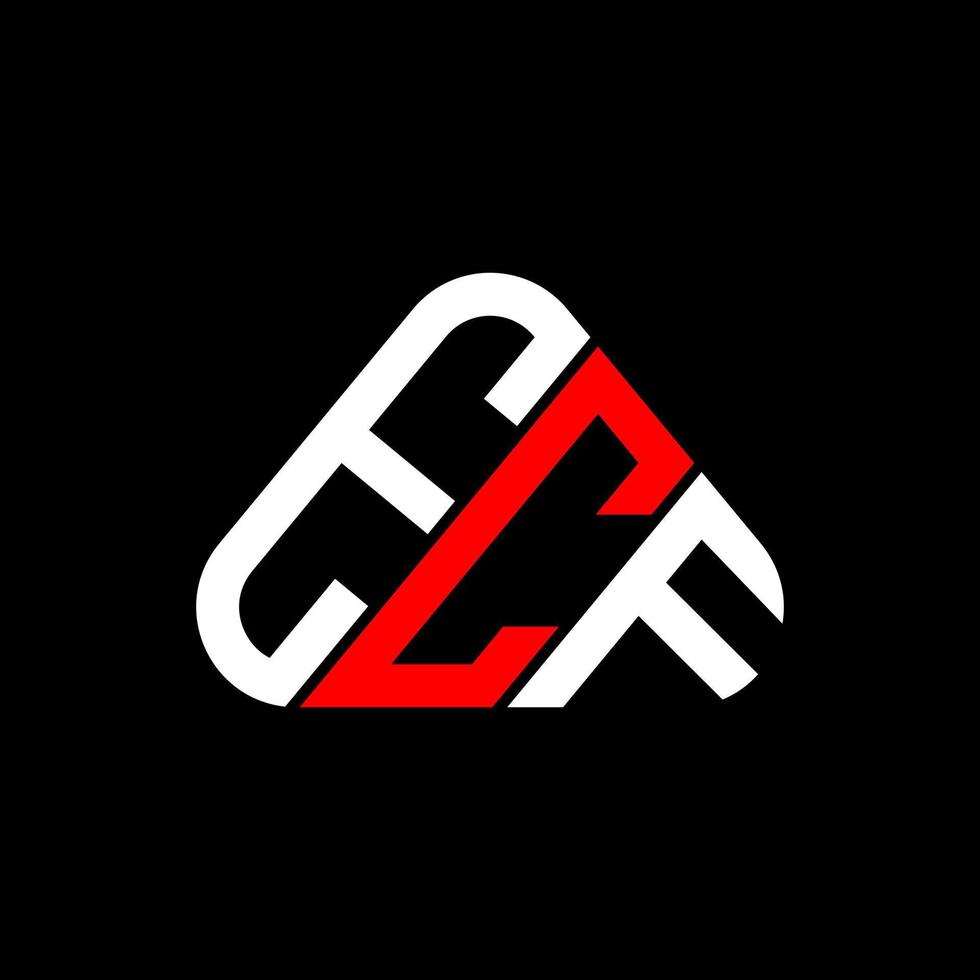 design criativo do logotipo da carta ecf com gráfico vetorial, logotipo simples e moderno ecf em forma de triângulo redondo. vetor
