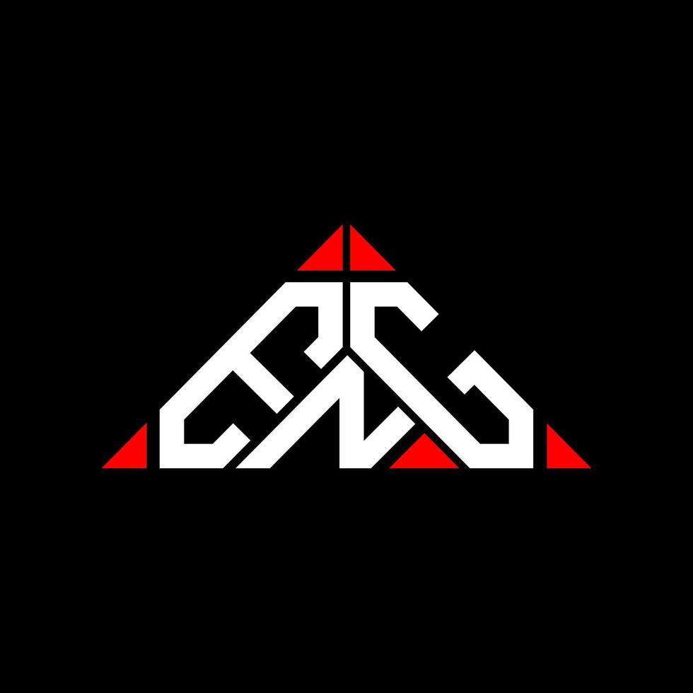 design criativo do logotipo da carta eng com gráfico vetorial, logotipo simples e moderno eng em forma de triângulo redondo. vetor