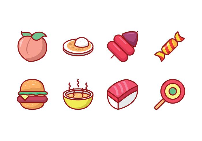 Alimento livre Icon Set vetor