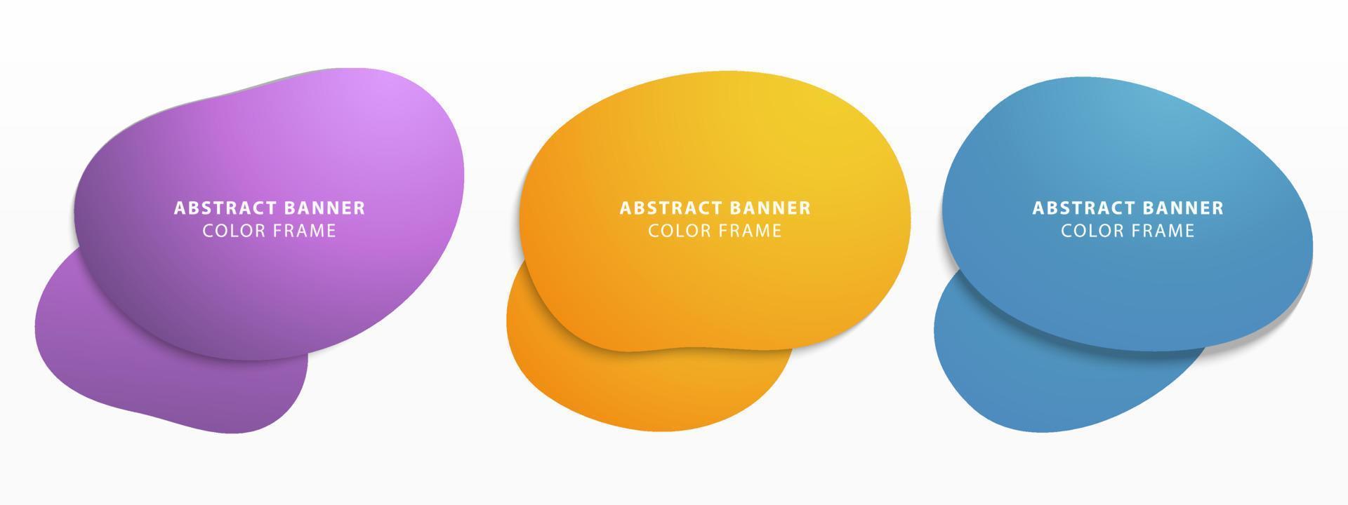 conjunto de elementos de quadro de banner abstrato com cor gradiente vetor