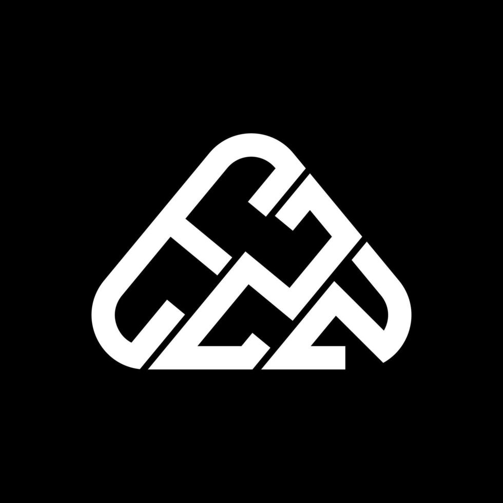 design criativo do logotipo da carta ezz com gráfico vetorial, logotipo simples e moderno ezz em forma de triângulo redondo. vetor