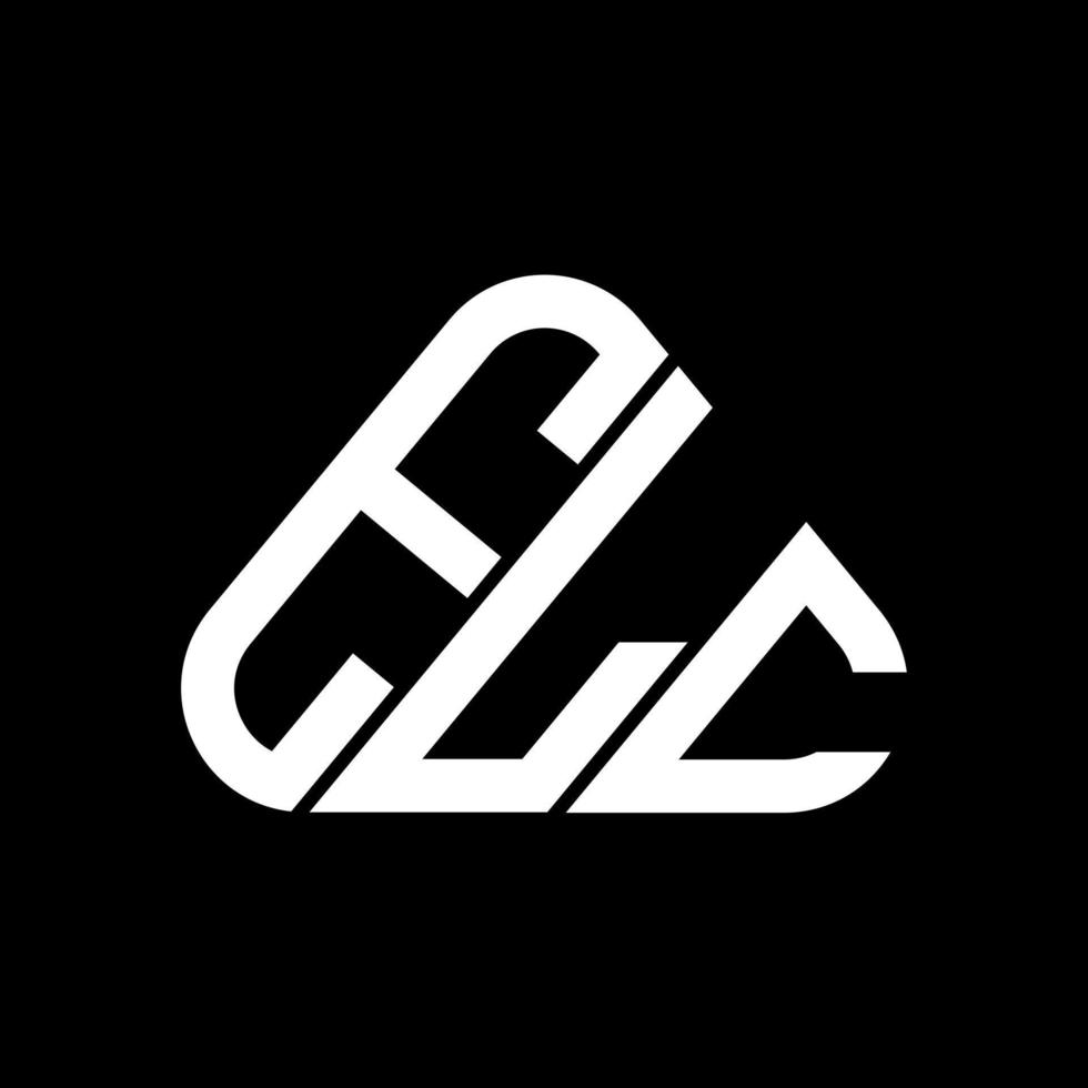 design criativo do logotipo da letra elc com gráfico vetorial, logotipo simples e moderno da elc em forma de triângulo redondo. vetor