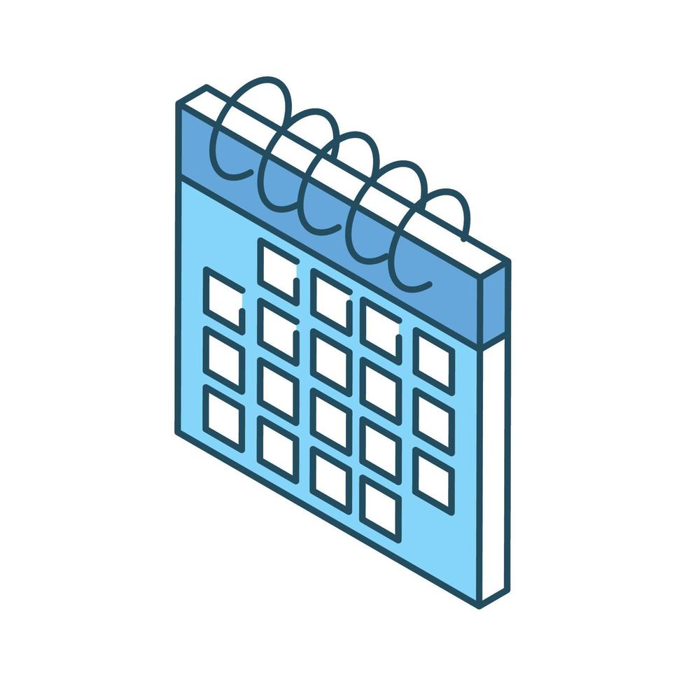 ícone de calendário isométrico vetor