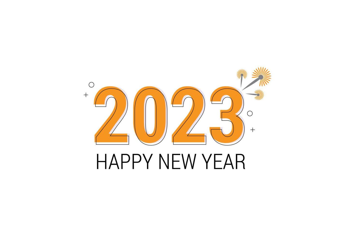 feliz ano novo 2023 texto tipografia design ilustração vetorial vetor