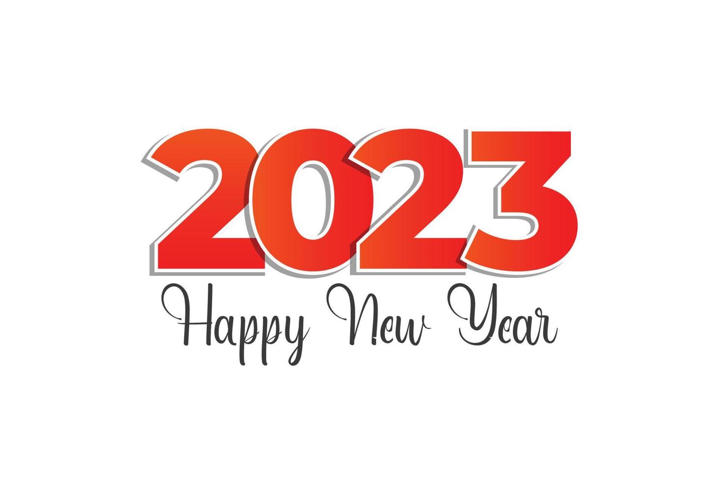 feliz ano novo 2023 texto tipografia design ilustração vetorial vetor