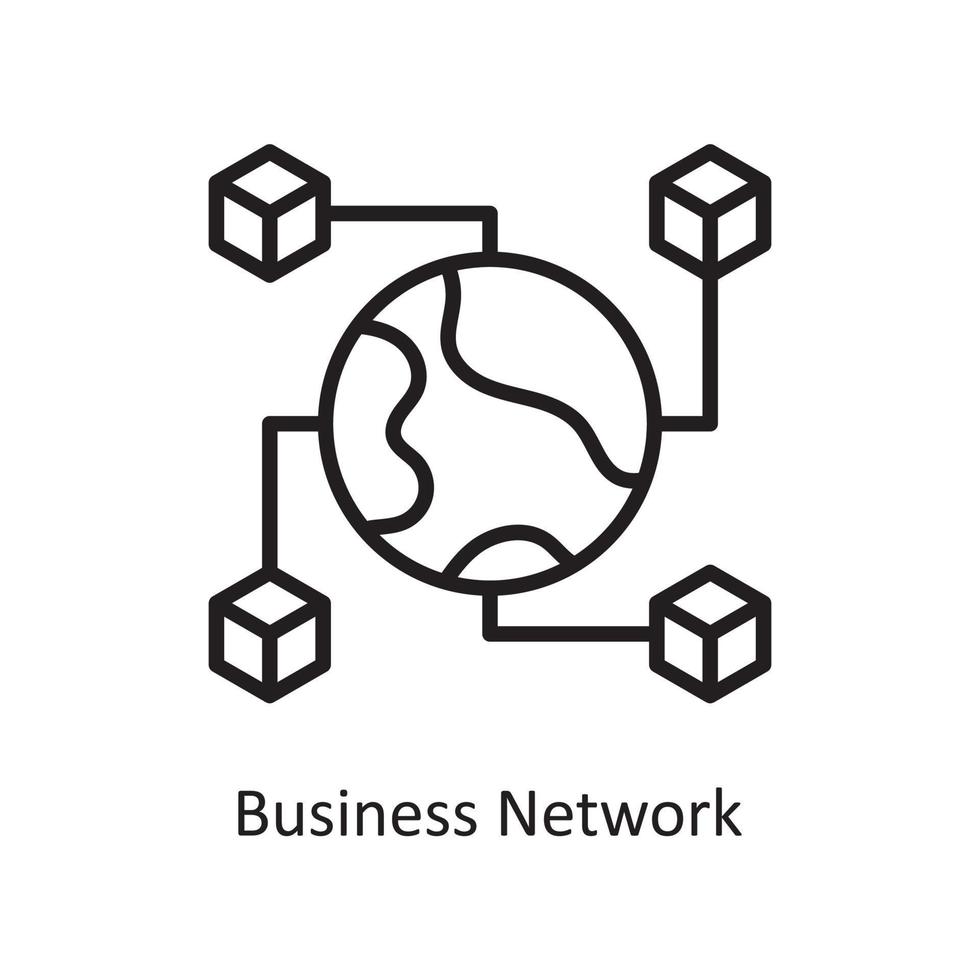 ilustração de design de ícone de contorno de vetor de rede de negócios. símbolo de negócios e finanças no arquivo eps 10 de fundo branco