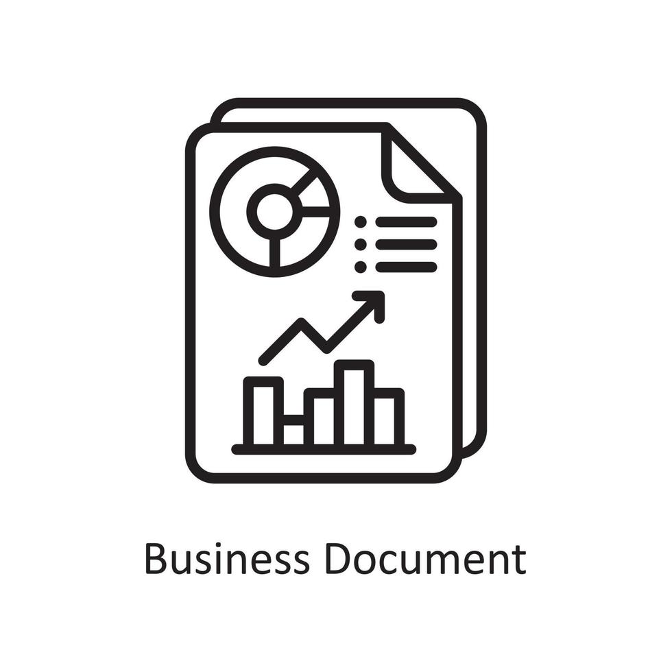 ilustração de design de ícone de contorno de vetor de documento de negócios. símbolo de negócios e finanças no arquivo eps 10 de fundo branco