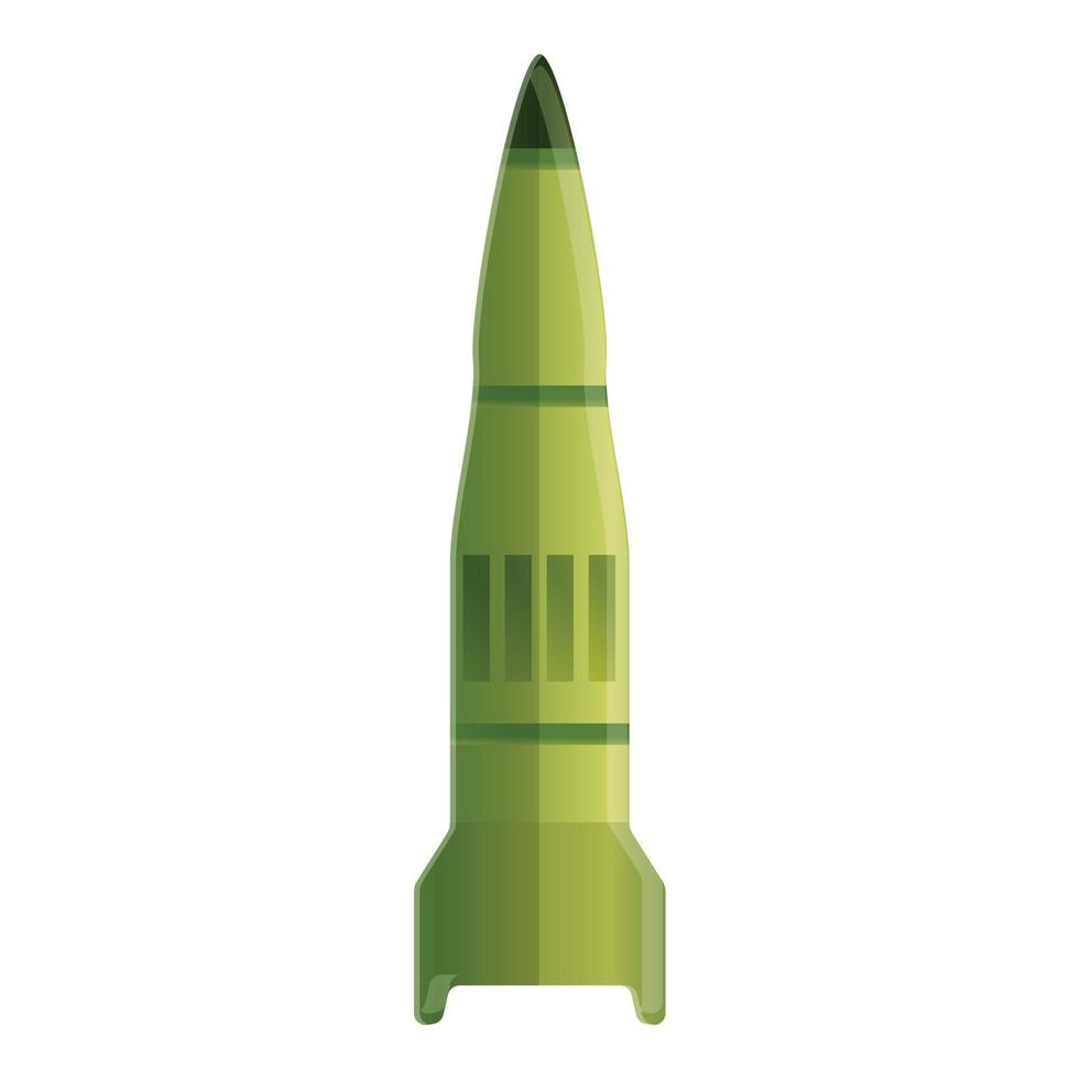 ícone de míssil de munição, estilo cartoon vetor