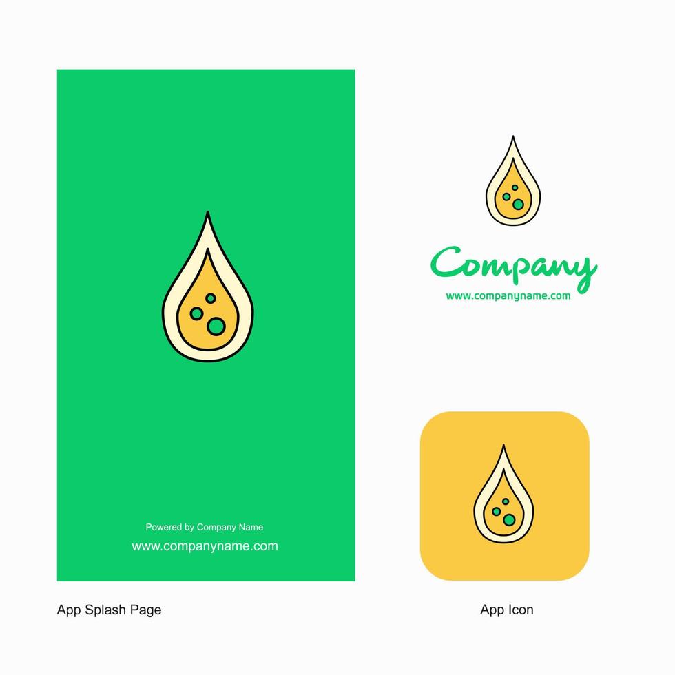 gota de água ícone do aplicativo do logotipo da empresa e design da página inicial elementos de design de aplicativos de negócios criativos vetor