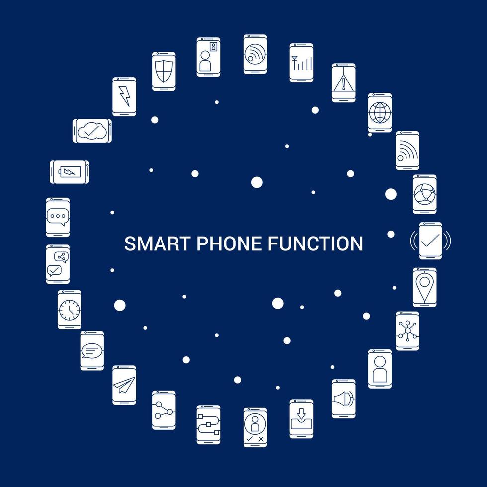 fundo de ícone de funções de telefone inteligente criativo vetor