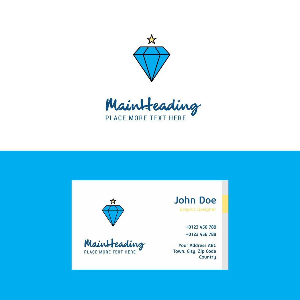 logotipo de diamante plano e modelo de cartão de visita design de logotipo de conceito de negócios vetor