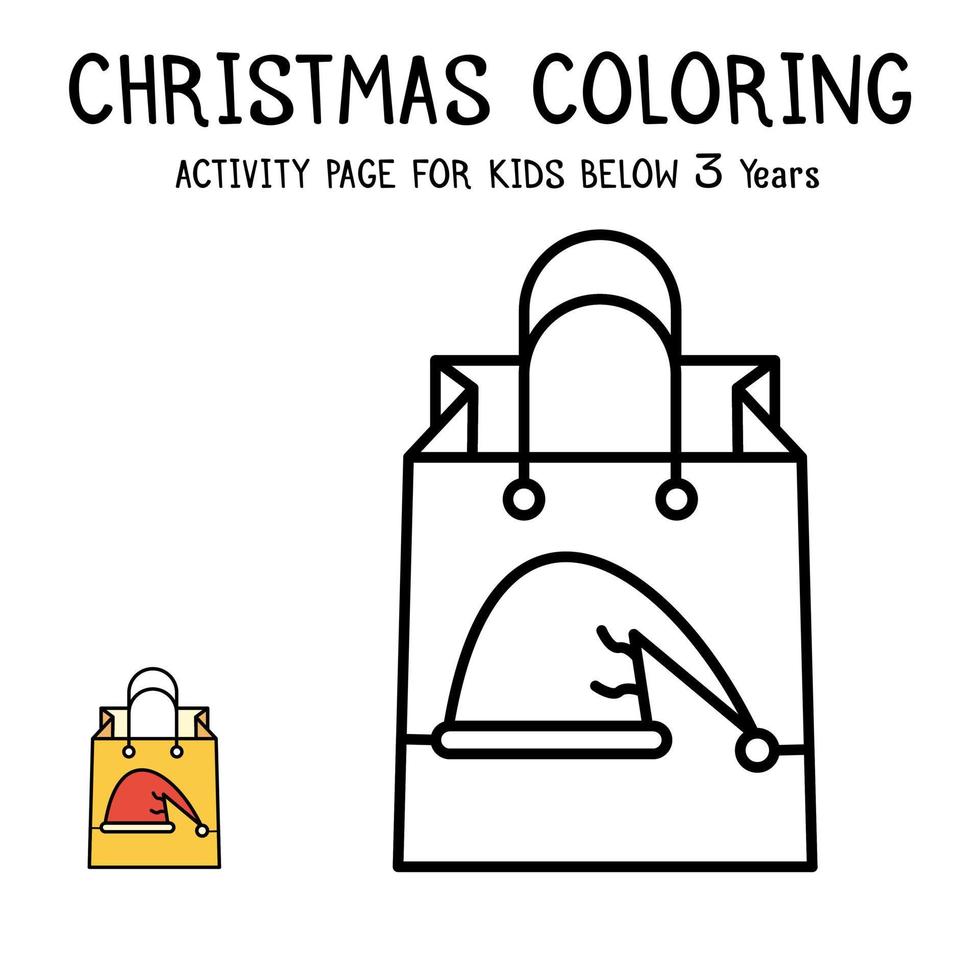 livro de atividades de colorir de natal para crianças menores de 3 anos vetor