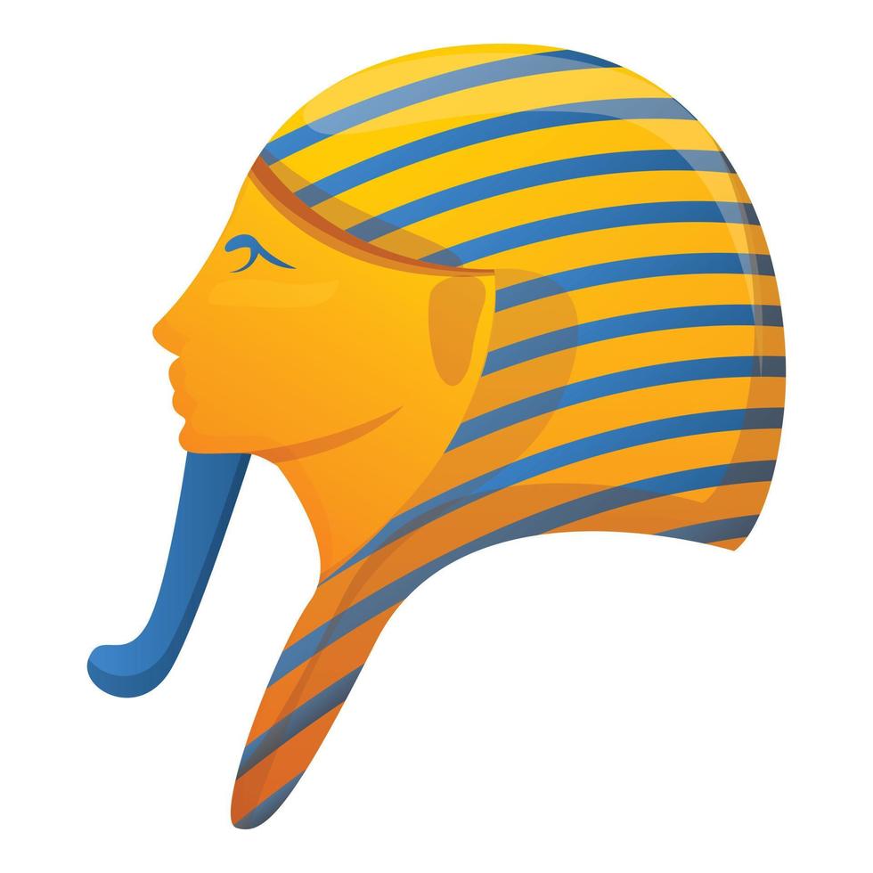 ícone de cabeça de faraó, estilo cartoon vetor