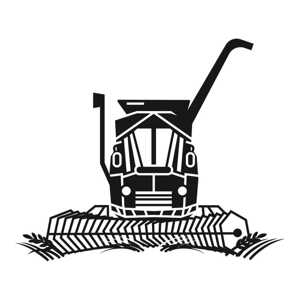 ícone de colheitadeira de trabalho, estilo simples vetor