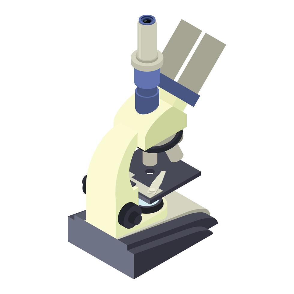 ícone do microscópio, estilo isométrico vetor
