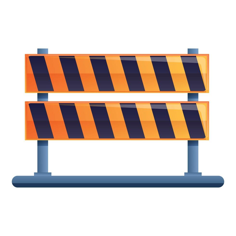 ícone de barreira de reparo de estrada, estilo cartoon vetor