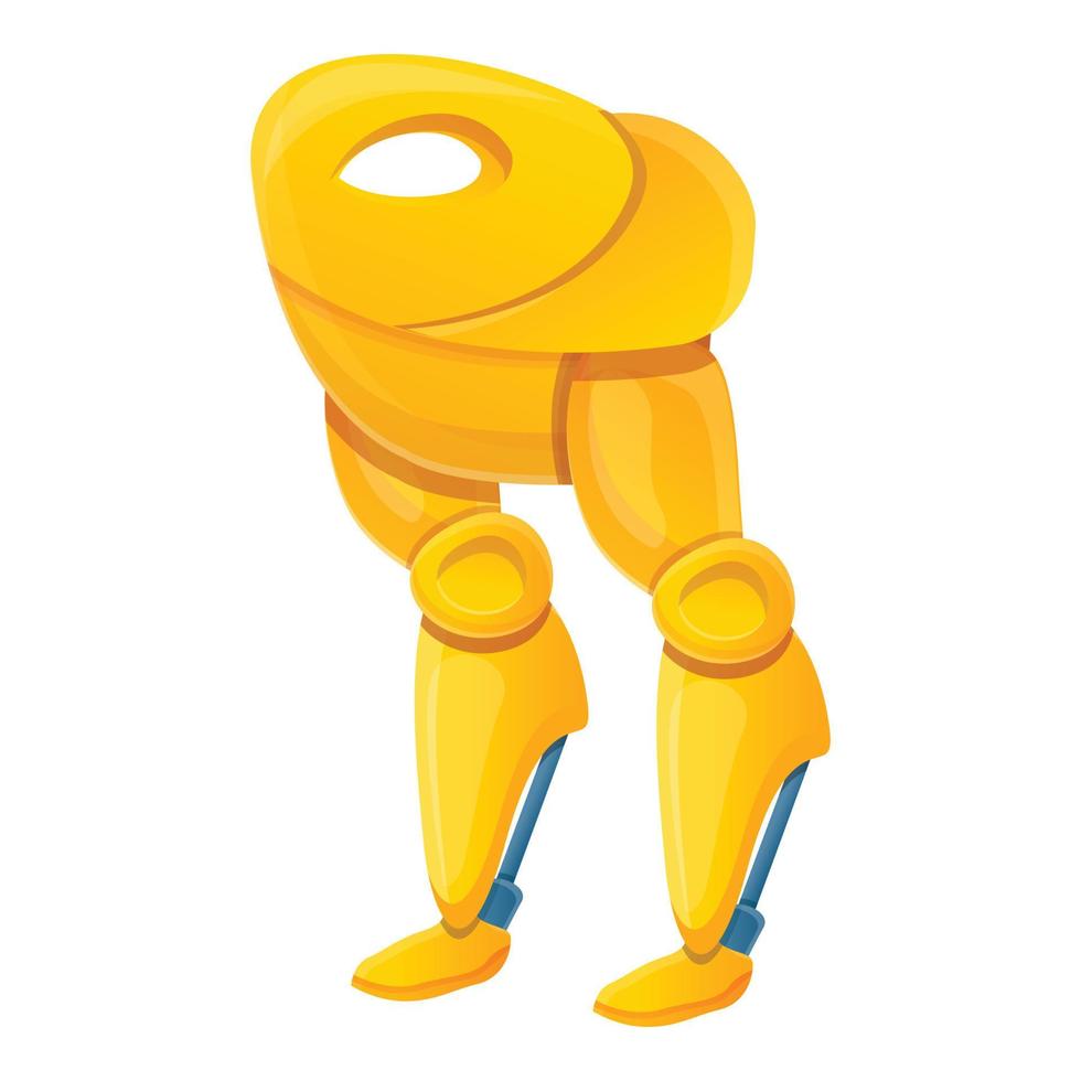 ícone de transformador de robô de ouro, estilo cartoon vetor