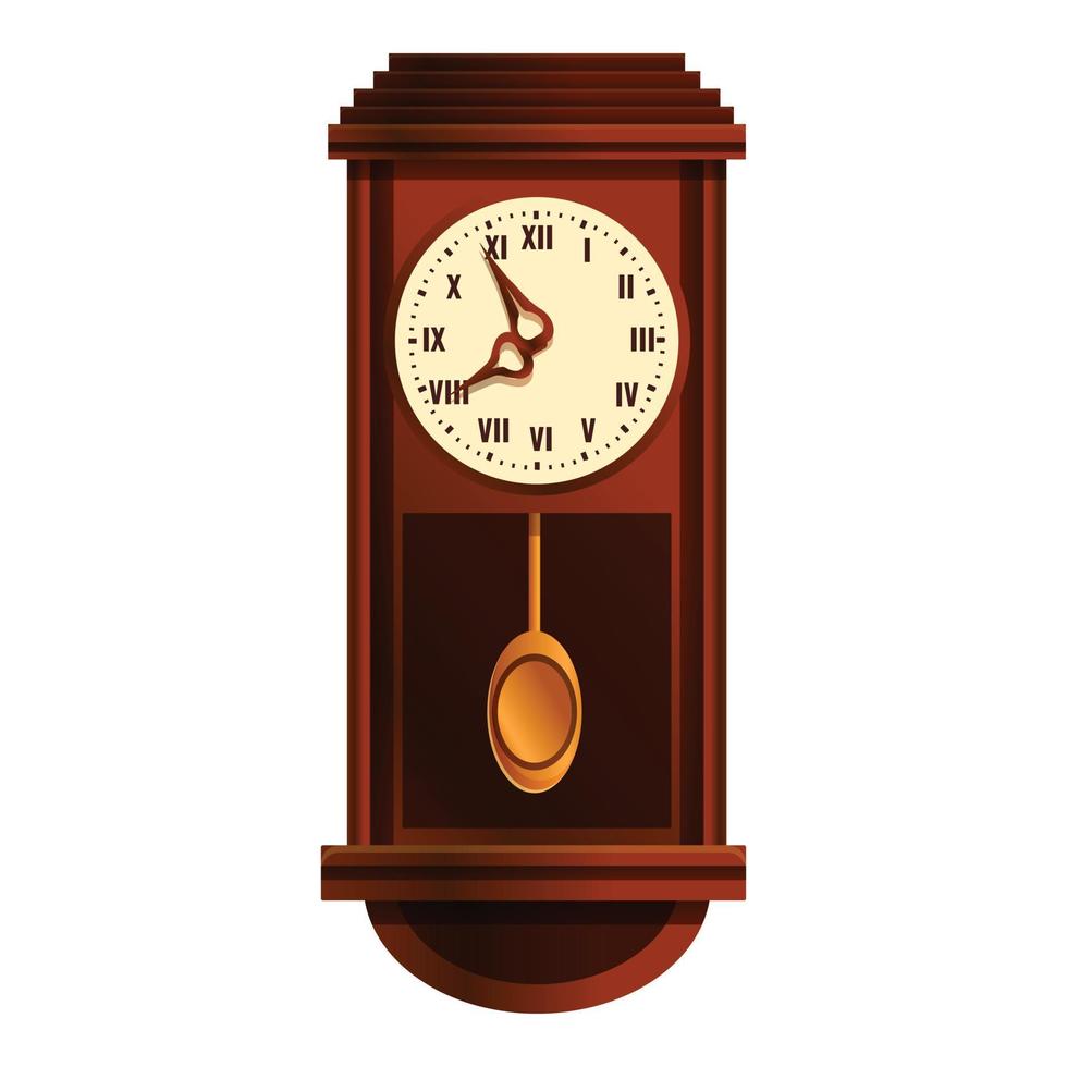 ícone de relógio de pêndulo de parede, estilo cartoon vetor