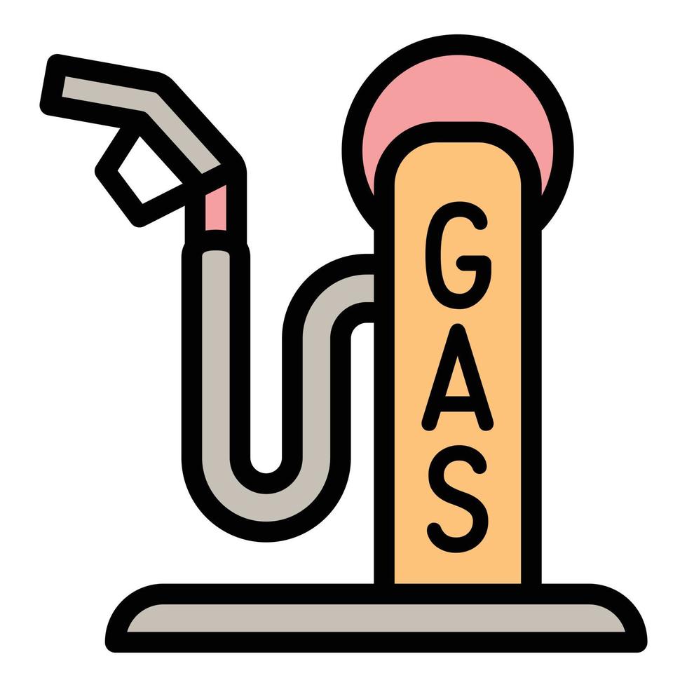 ícone de posto de gasolina, estilo de estrutura de tópicos vetor