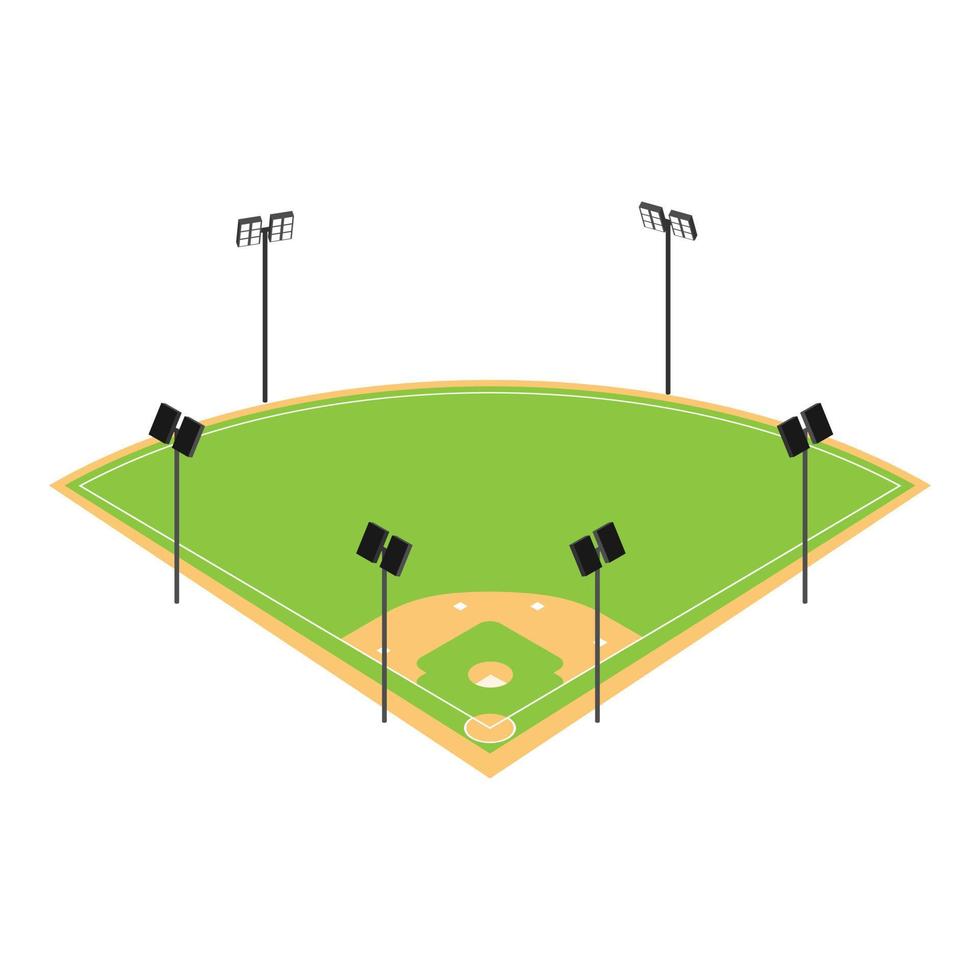 ícone do campo de beisebol, estilo isométrico vetor