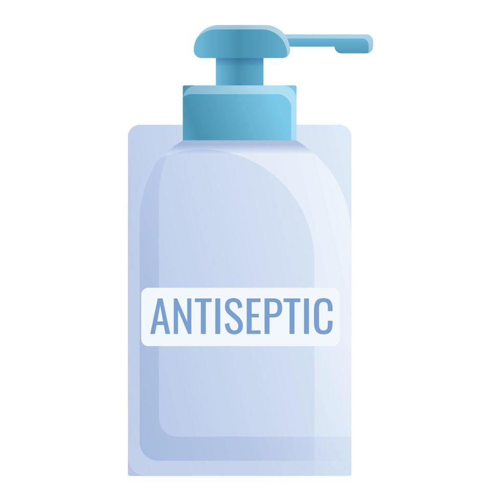 ícone de garrafa anti-séptica de plástico, estilo cartoon vetor