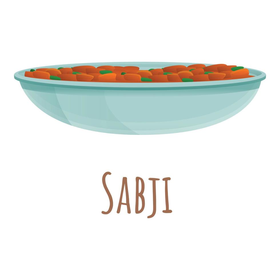 ícone de comida sabji, estilo cartoon vetor