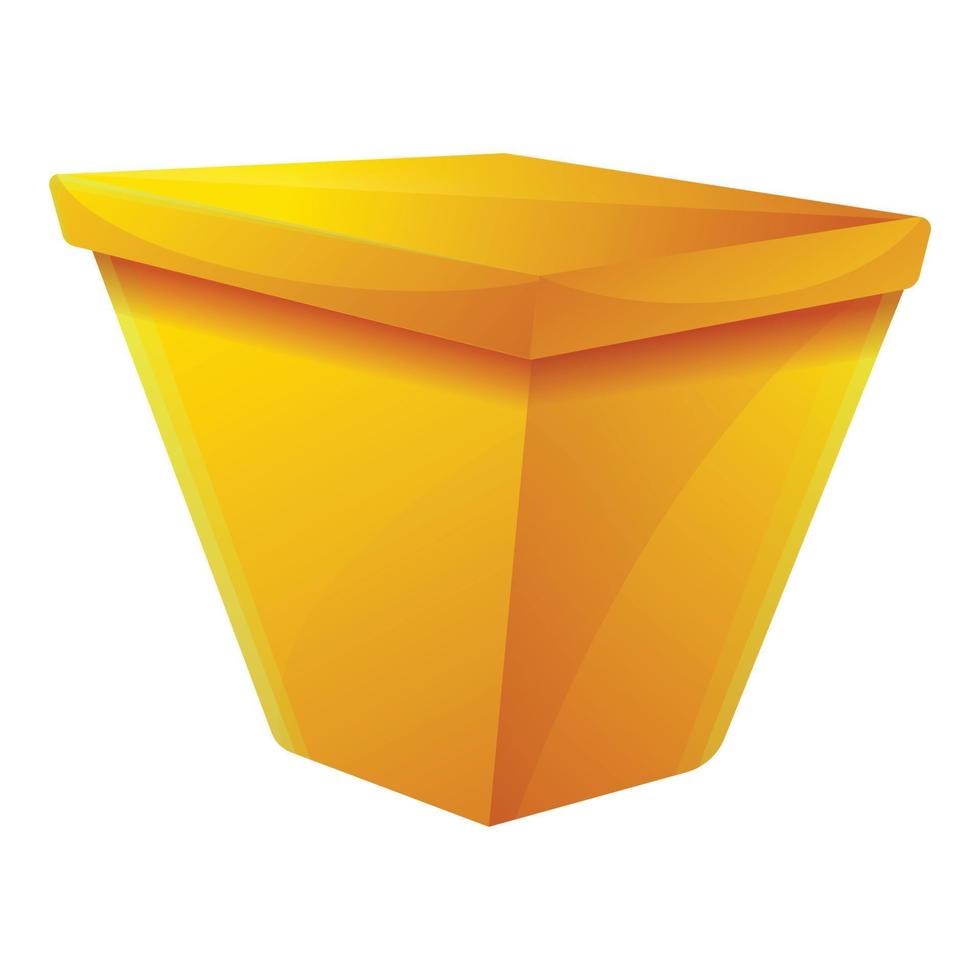 ícone de caixa de presente dourada, estilo cartoon vetor