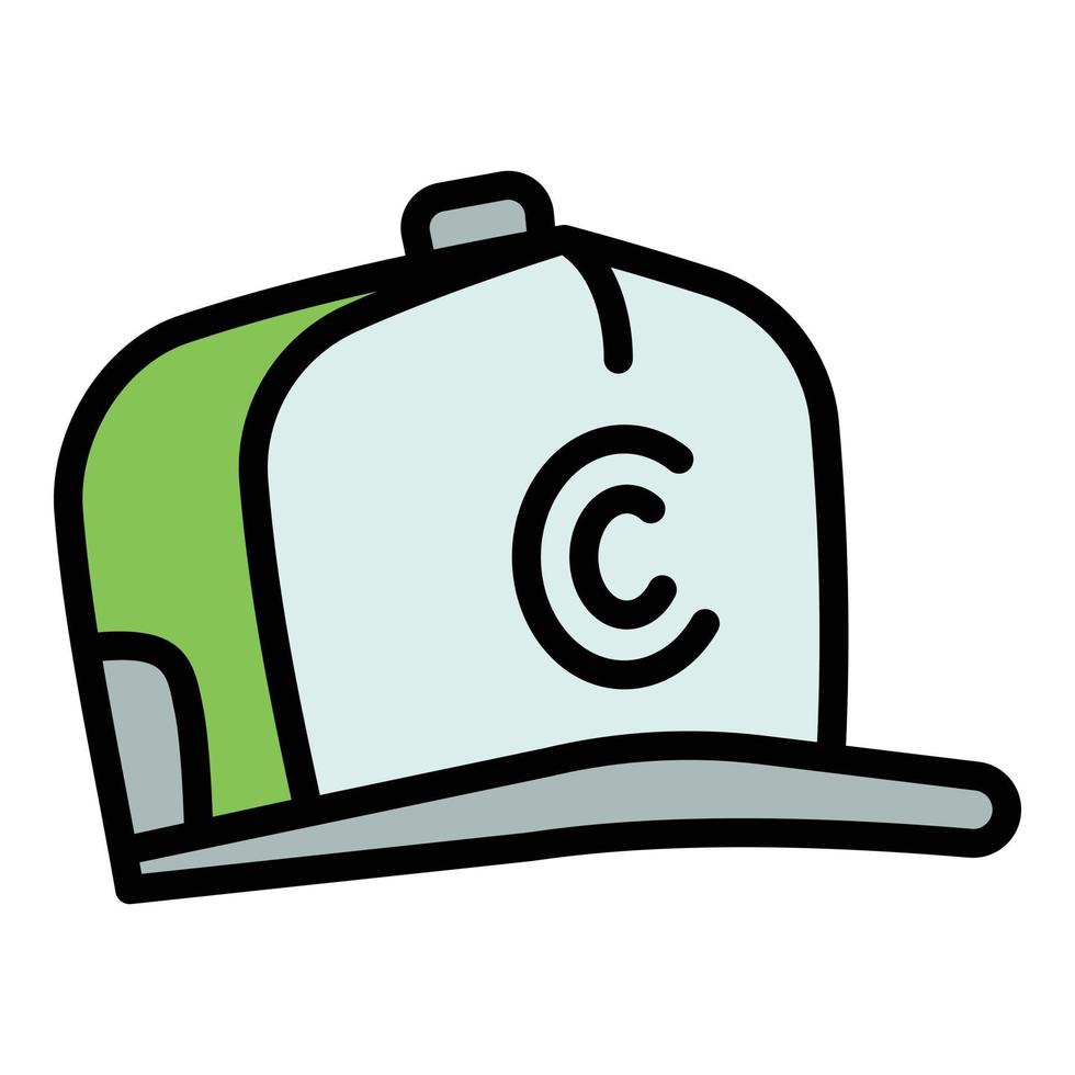 ícone de boné de beisebol hiphop, estilo de estrutura de tópicos vetor