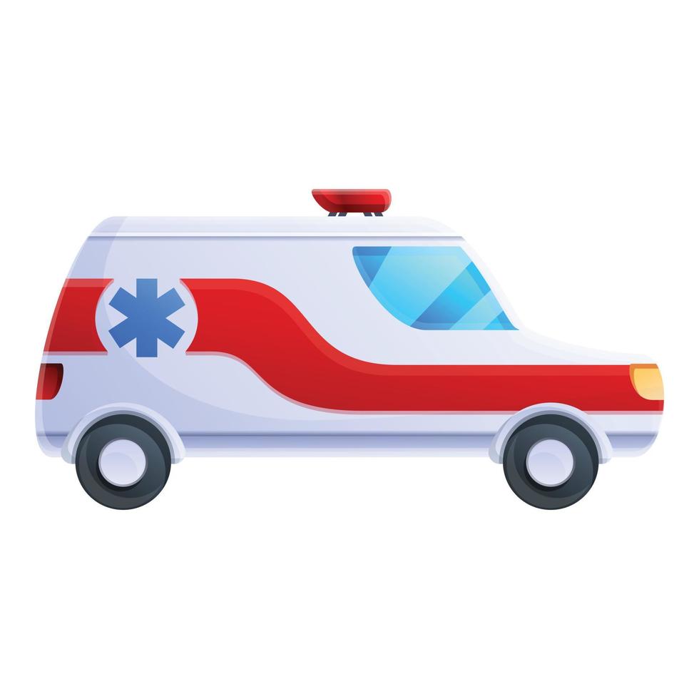 ícone de carro de ambulância pequena, estilo cartoon vetor