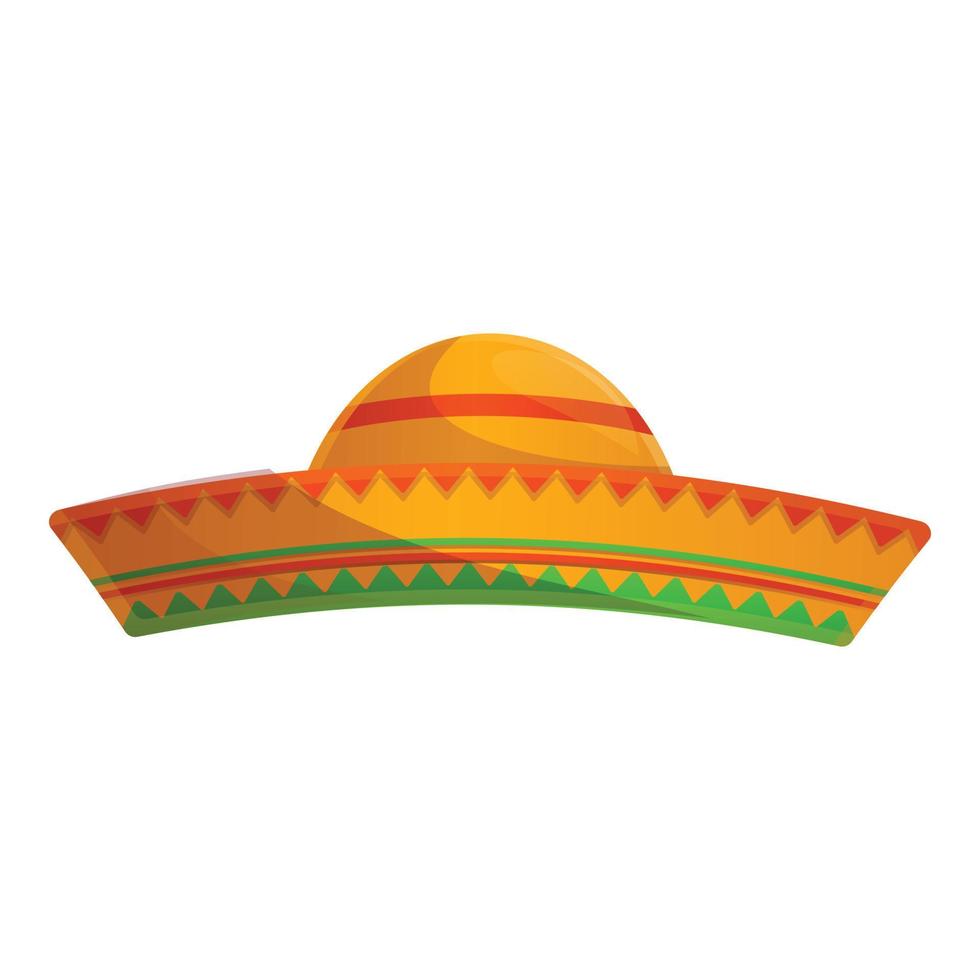 ícone do chapéu mexicano, estilo cartoon vetor