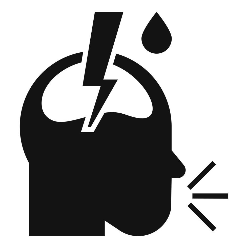 ícone de dor de cabeça de pneumonia, estilo simples vetor