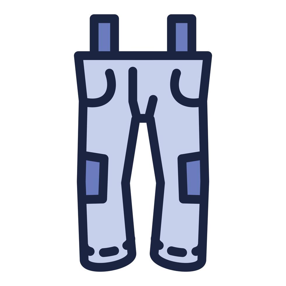 ícone de calças de esqui, estilo de estrutura de tópicos vetor
